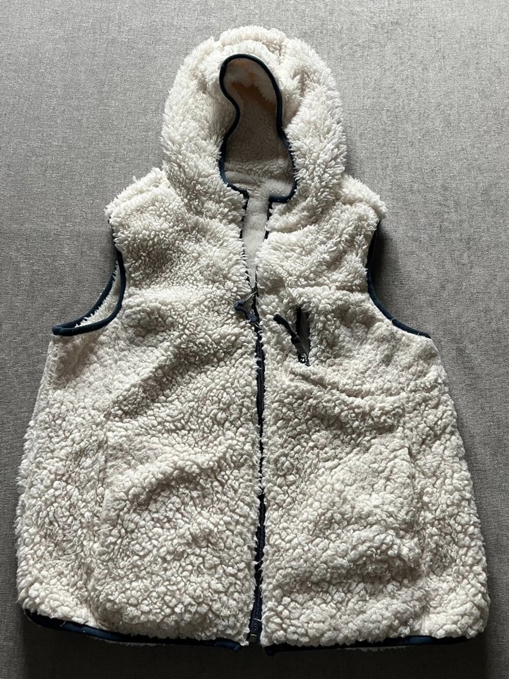 Weatherproof Vintage Sherpa Hooded Vest Women Medium White Cozy Core Pocket